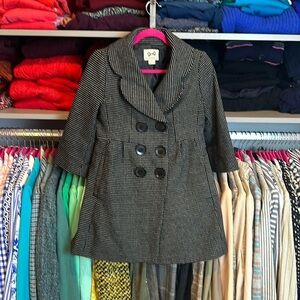 Vintage Forever 21 brown/white polka dots 3/4 quarter sleeves peacoat size XS​